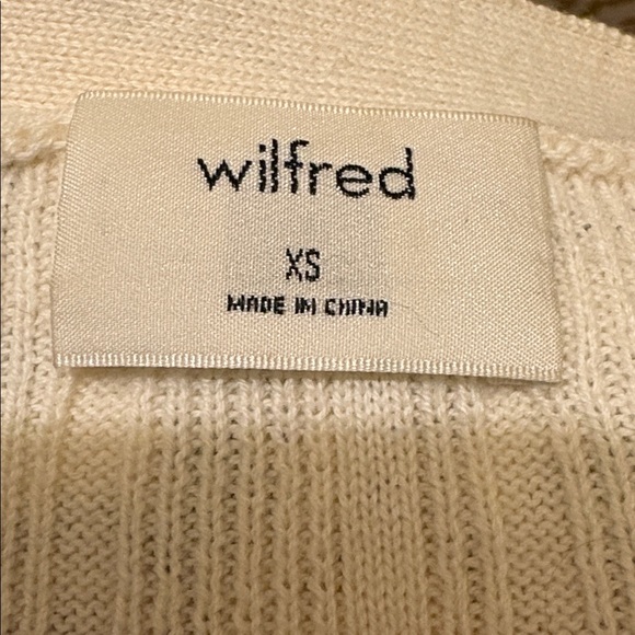 Aritzia Cream Ribbed Cropped Cardigan - Picture 3 of 5